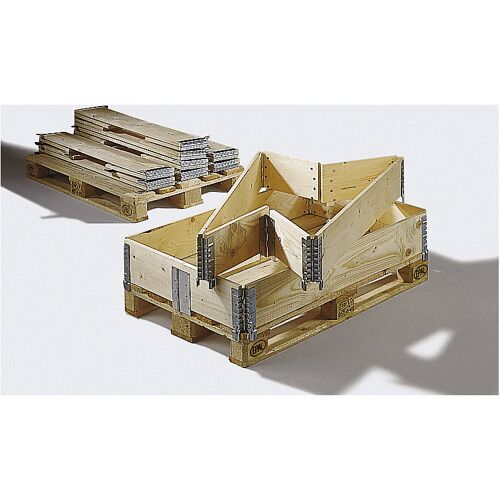 ratioform Aufsatzrahmen aus Holz, mit 6 Scharnieren, für Paletten 1200 x 800 mm, Nutzhöhe 300 mm