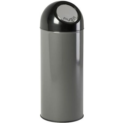 Push-Mülleimer, Stahl, Volumen 55 l, verzinkter Innenbehälter, grau, ab 2 Stk kaiserkraft Push-Mülleimer, Stahl, Volumen 55 l, verzinkter Innenbehälter, grau, ab 2 Stk kaiserkraft