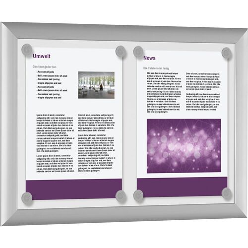 Aushangtafel, für 2 x DIN A4, reinweiß kaiserkraft