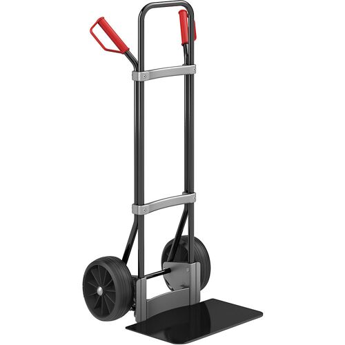 eurokraft pro Sackkarre, schwarz, Schaufel-BxT 450 x 350 mm, schwarz, Vollgummibereifung, ab 5 Stk