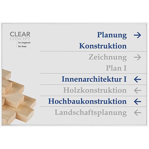 MADRID Silver Line™ Wegweiser, DIN A4 quer, HxB 212,5 x 299,5 mm, silber kaiserkraft