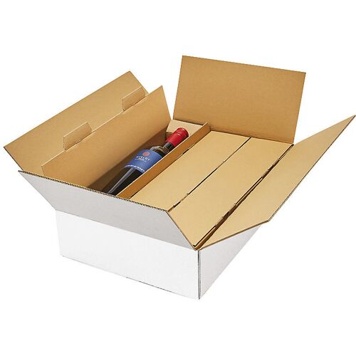 ratioform Weinflaschenkarton, weiß, für 3 Flaschen, ab 40 Stk