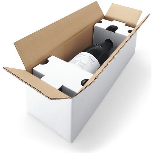 ratioform Flaschenversandkarton, mit Einlage, Innenmaße 370 x 125 x 102 mm, für 1 Flasche