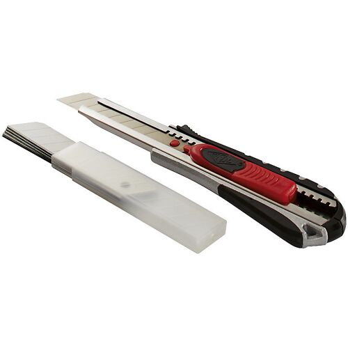 Kartonmesser 2in1, verschiebbare Abbrechklinge, schwarz, ab 10 Stk kaiserkraft