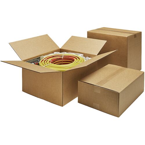 ratioform terra Wellpapp-Faltkarton, Länge 450 bis 499 mm, LxBxH 450 x 350 x 350 mm, 2-wellig, Palette mit VE 130 Stk