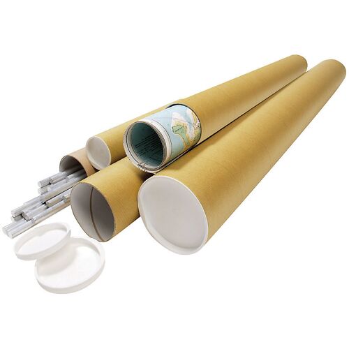ratioform Versandrohr, mit Kunststoffdeckel und -boden, LxØ 860 x 80 mm, braun, ab 100 Stk
