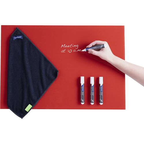 magnetoplan Design-Glasboard-Set, ESG-Sicherheitsglas, HxB 400 x 600 mm, rot