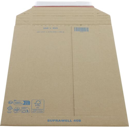 ratioform flow Karton-Versandtasche, DHL-Kleinpaket, VE 25 Stk, Innen-LxB 350 x 247 mm, bis 80 mm Füllhöhe