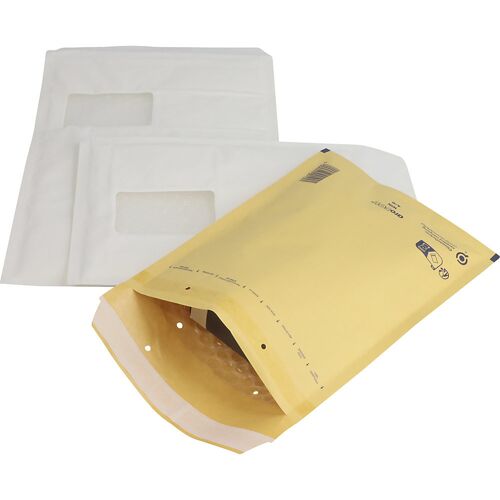 Versandtasche aroFOL®, Selbstklebeverschluss, mit Fenster, Innen-LxB 340 x 225 mm, weiß, Palette mit VE 2600 Stk kaiserkraft