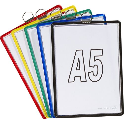 Tarifold Hänge-Klarsichttasche, für Format DIN A5, farblich sortiert, VE 10 Stk