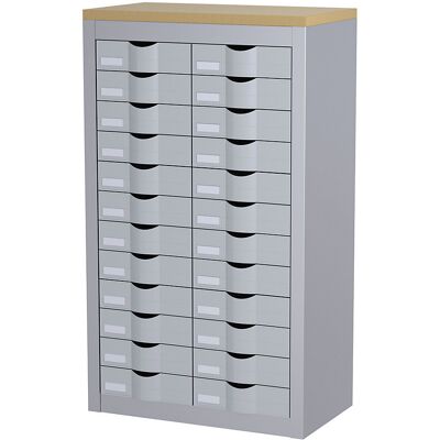 Paperflow Sortierstation, mit Schubladen, 2 Reihen, 24 Schubladen, alufarben Paperflow Sortierstation, mit Schubladen, 2 Reihen, 24 Schubladen, alufarben