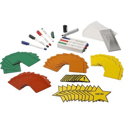 eurokraft basic Scrum-Zubehörset, für Tafelgröße 2000 x 1200 mm, Magnetfolien, Marker, Etiketten, Halter, Wischer eurokraft basic Scrum-Zubehörset, für Tafelgröße 2000 x 1200 mm, Magnetfolien, Marker, Etiketten, Halter, Wischer