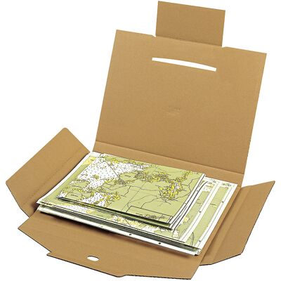 ratioform Flachformat-Verpackung, mit Verschlusslasche, VE 25 Stk, Innen-LxBxH 630 x 450 x 20 mm, ab 10 VE ratioform Flachformat-Verpackung, mit Verschlusslasche, VE 25 Stk, Innen-LxBxH 630 x 450 x 20 mm, ab 10 VE