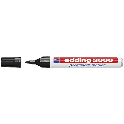 Permanentmarker edding® 3000, Strichstärke 1,5 - 3 mm, VE 10 Stk, schwarz, ab 10 VE kaiserkraft Permanentmarker edding® 3000, Strichstärke 1,5 - 3 mm, VE 10 Stk, schwarz, ab 10 VE kaiserkraft