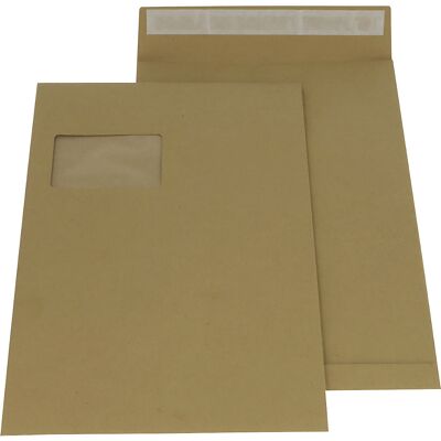 kaiserkraft Braune A4 Umschläge - Fenster, 20mm Falte, 100 Stk kaiserkraft Braune A4 Umschläge - Fenster, 20mm Falte, 100 Stk