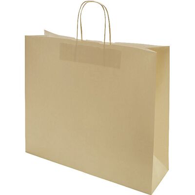 Papiertragetasche FRESH, sand, LxBxH 420 x 130 x 370 mm, 110 g/m², VE 150 Stk, ab 10 VE kaiserkraft Papiertragetasche FRESH, sand, LxBxH 420 x 130 x 370 mm, 110 g/m², VE 150 Stk, ab 10 VE kaiserkraft