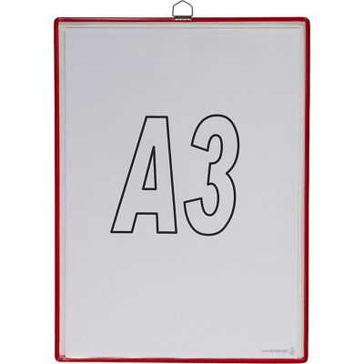 Tarifold Hänge-Klarsichttasche, für Format DIN A3, rot, VE 10 Stk Tarifold Hänge-Klarsichttasche, für Format DIN A3, rot, VE 10 Stk