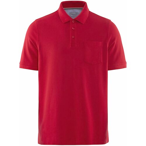Avena Polo Pique Pima Cotton - rot - male - Size: 52