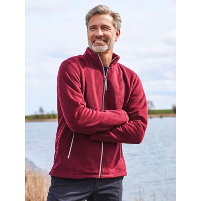 Avena Stehkragen Fleecejacke - Burgund - male - Size: 48 Avena Stehkragen Fleecejacke - Burgund - male - Size: 48
