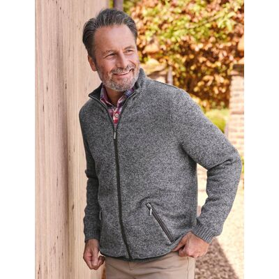 Avena Strickfleecejacke Winterwarm - Grau meliert - male - Size: 54 Avena Strickfleecejacke Winterwarm - Grau meliert - male - Size: 54