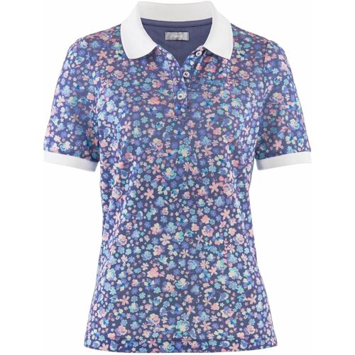 Avena Poloshirt Bio-Baumwolle - Blau geblümt - female - Size: 46