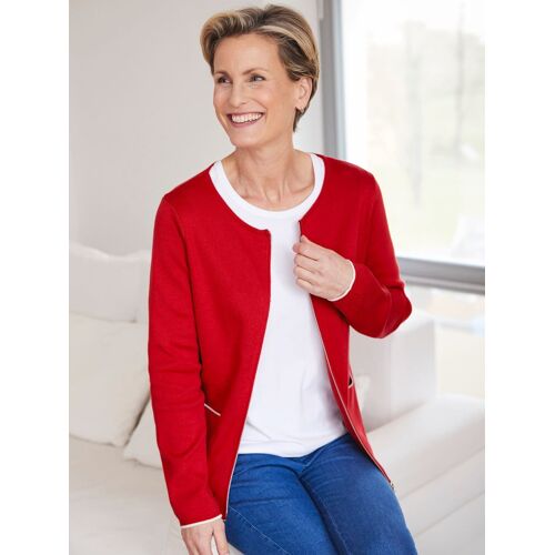 Avena Strickjacke Farbkontrast - Rot - female - Size: 38