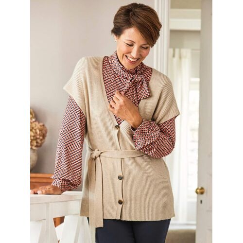 Avena Strick-Weste Kaschmirweich - Beige - female - Size: 38
