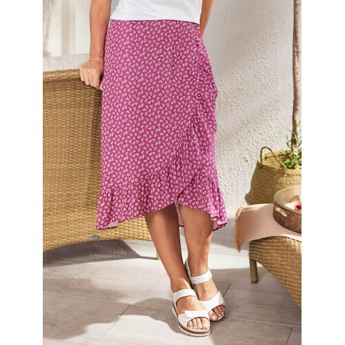 Avena Viskoserock Wickeloptik - Fuchsia-Weiß - female - Size: 44