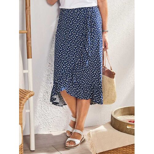 Avena Viskoserock Wickeloptik - Marine-Weiß - female - Size: 50