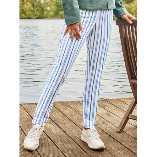 Avena Streifenhose Figurschmeichler - Weiß gestreift - female - Size: 44