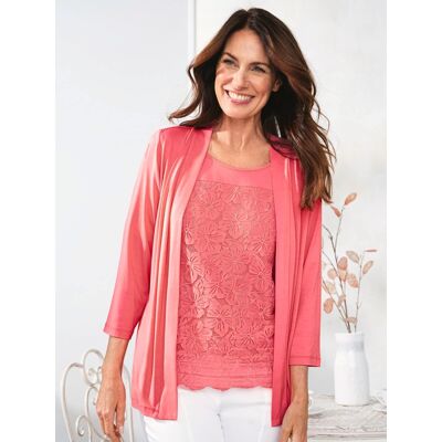 Avena Viskose-Twinset Ajour - Flamingo Pink - female - Size: 44 Avena Viskose-Twinset Ajour - Flamingo Pink - female - Size: 44