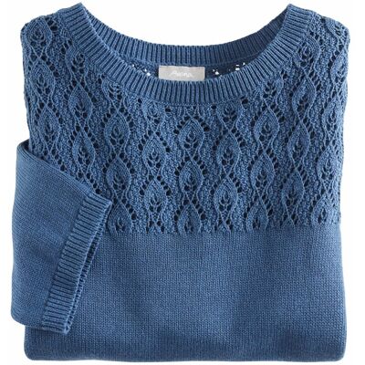 Avena Kurzarm-Pullover Sommerleicht - Marine - female - Size: 38 Avena Kurzarm-Pullover Sommerleicht - Marine - female - Size: 38