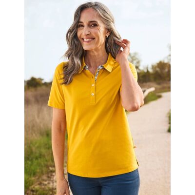 Avena Baumwoll-Poloshirt Liberty Kragen - Safran - female - Size: 40 Avena Baumwoll-Poloshirt Liberty Kragen - Safran - female - Size: 40