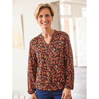 Avena Langarm-Shirt Millefleurs - Terra geblümt - female - Size: 50 Avena Langarm-Shirt Millefleurs - Terra geblümt - female - Size: 50