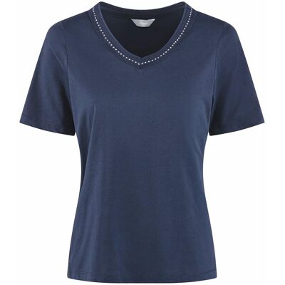Avena V-Ausschnitt Shirt Schmuckdetails - Blau - female - Size: 38 Avena V-Ausschnitt Shirt Schmuckdetails - Blau - female - Size: 38