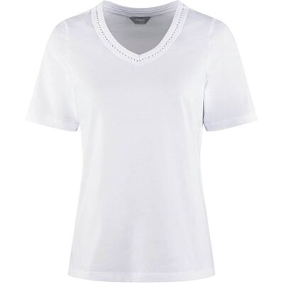 Avena V-Ausschnitt Shirt Schmuckdetails - Weiß - female - Size: 40 Avena V-Ausschnitt Shirt Schmuckdetails - Weiß - female - Size: 40