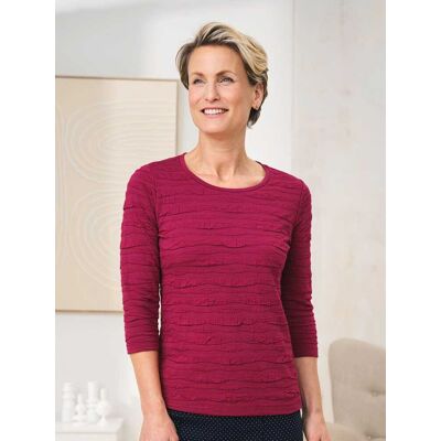 Avena Rundhals-Shirt Strukturmuster - Beere - female - Size: 42 Avena Rundhals-Shirt Strukturmuster - Beere - female - Size: 42