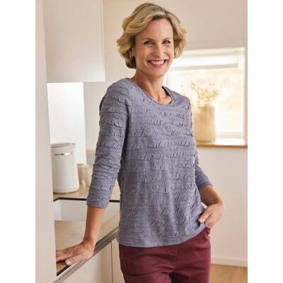 Avena Rundhals-Shirt Strukturmuster - Granitblau - female - Size: 52 Avena Rundhals-Shirt Strukturmuster - Granitblau - female - Size: 52