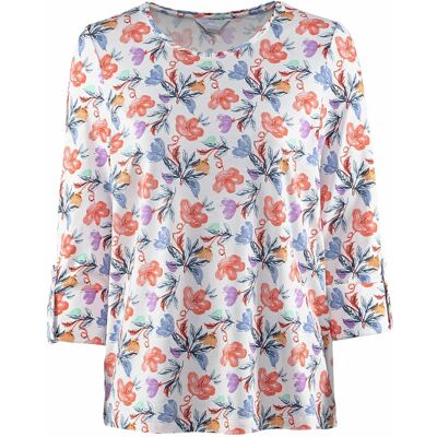 Avena Baumwoll-Modal-Shirt - Offwhite geblümt - female - Size: 44 Avena Baumwoll-Modal-Shirt - Offwhite geblümt - female - Size: 44