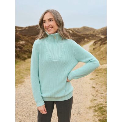 Avena Reißverschluss-Troyer Baumwoll- Mix - Mint - female - Size: 44 Avena Reißverschluss-Troyer Baumwoll- Mix - Mint - female - Size: 44