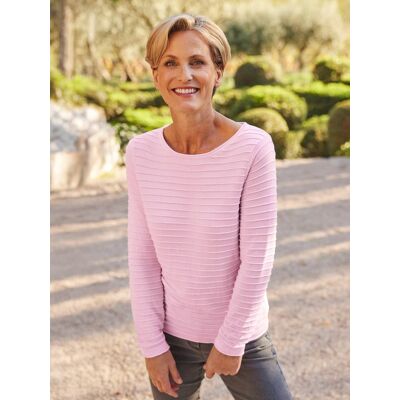 Avena Pullover Struktur-Ringel - Rosé - female - Size: 40 Avena Pullover Struktur-Ringel - Rosé - female - Size: 40