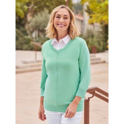 Avena V-Ausschnitt Pullover 3/4 Arm - Mintgrün - female - Size: 40 Avena V-Ausschnitt Pullover 3/4 Arm - Mintgrün - female - Size: 40