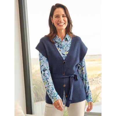 Avena Strick-Weste Kaschmirweich - Blau - female - Size: 42 Avena Strick-Weste Kaschmirweich - Blau - female - Size: 42