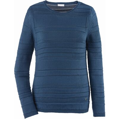 Avena Baumwoll-Pullover Ajour - Rauchblau - female - Size: 40 Avena Baumwoll-Pullover Ajour - Rauchblau - female - Size: 40