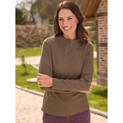 Avena Jersey-Ripp-Shirt Tulpenkragen - Schokolade - female - Size: 52 Avena Jersey-Ripp-Shirt Tulpenkragen - Schokolade - female - Size: 52
