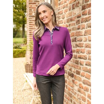 Avena Baumwoll-Poloshirt Everyday - Beere Unifarben - female - Size: 40 Avena Baumwoll-Poloshirt Everyday - Beere Unifarben - female - Size: 40