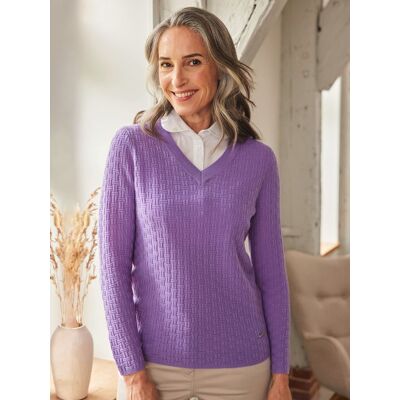 Avena Woll-Pullover Struktur - Lila - female - Size: 42 Avena Woll-Pullover Struktur - Lila - female - Size: 42