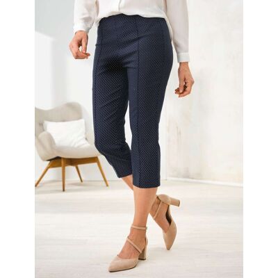 Avena Edel-Stretch-Capri Hose Comfort Fit - Marine-Weiß - female - Size: 50 Avena Edel-Stretch-Capri Hose Comfort Fit - Marine-Weiß - female - Size: 50