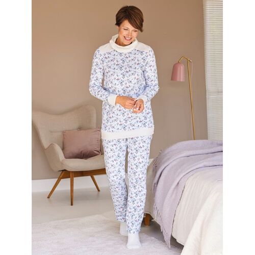 Avena Schlafanzug Thermowärme - Weiß geblümt - female - Size: 50