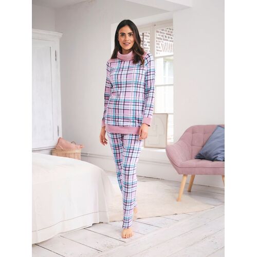 Avena Schlafanzug Thermowärme - Flieder kariert - female - Size: 38